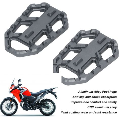 [Motorrad-Fußrasten] CNC-gefrästes Aluminium, rutschfest, für Versys X300, 650, 1000 – 1 Paar, Grau (1/5)
