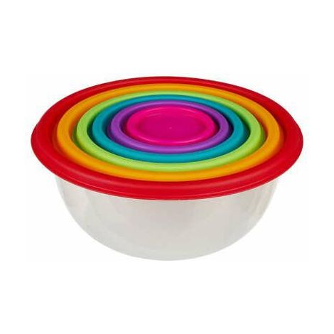 Set di 6 contenitori rotondi con coperchi colorati (1/5)