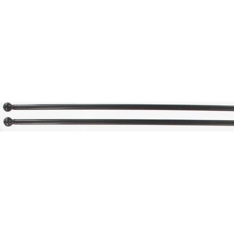 Lot de 2 Tringles Vitrage Métal Ronde, Longueur Extensible, Ø 7 mm Couleur au choix - Noir - 40x60cm.