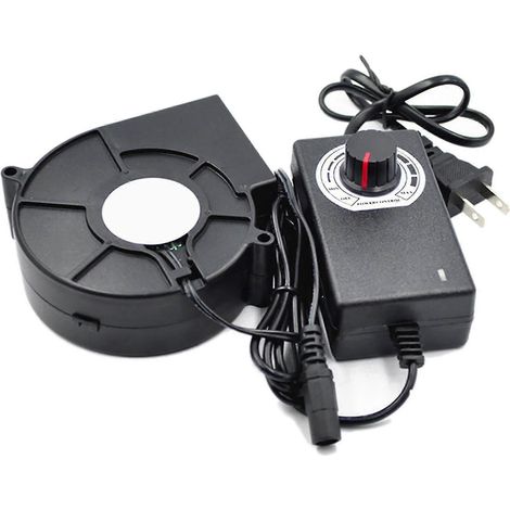 Ventilateur souffleur d'air 97 mm x 33 mm avec variateur de vitesse, ventilation puissante, compatible avec les armoires de poêle, extracteur de fumée, ventilateur alimenté par secteur 973 [jkw] (1/4)