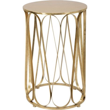 Tavolinetto Venice in ferro dorato Ø 37 x H 58 cm