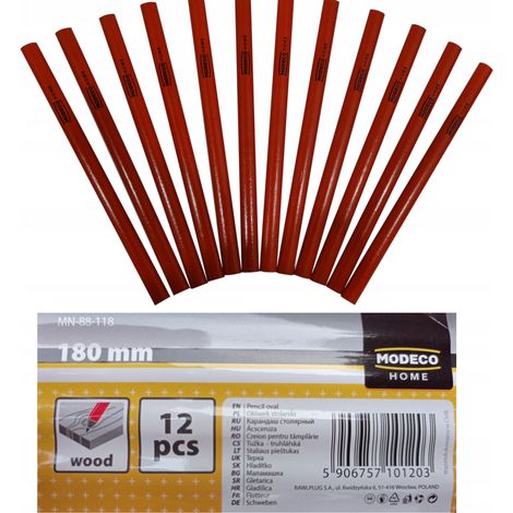 Matita carpentiere Modeco mn-88-118 corpo laccato mina HB (1/3)