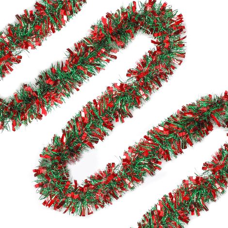 Guirlande Noel Rouge Verte 12 m Guirlande Noel Sapin Noël Métallique Brillante Grosse Guirlande Sapin Noël Décorations Noël (1/4)