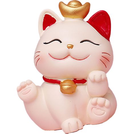 Ornement Chat Porte-Bonheur en Résine Synthétique, Statue de Chat Fortune, Décoration pour Salon, SJ0001 1