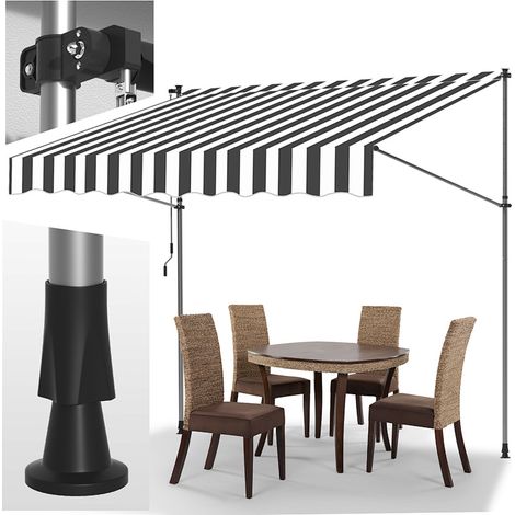 Wolketon Tenda da balcone grigio chiaro, 300x120 cm, regolabile, resistenza UV, per esterni