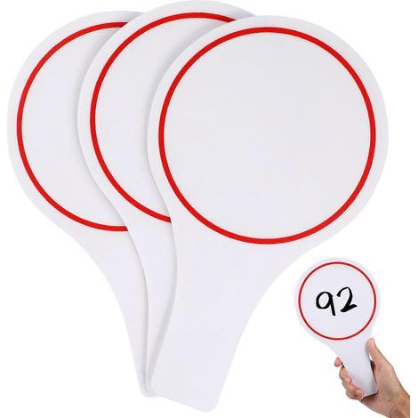 Lot de 3 tableaux blancs effaçables à main, à réponse rapide, pour enseignants et élèves, outils pédagogiques.-25X15X0.5CM-White (1/3)