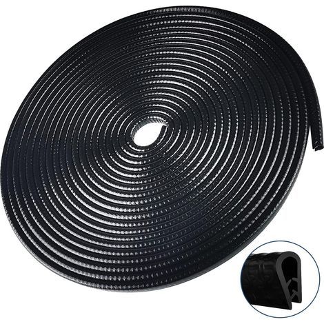 Protections Bord Portière, 5M Protecteur de Porte de Voiture Anti-Fuite, Protecteurs de Bord en Caoutchouc en Forme de U, Convient pour Voiture SUV MPV Portes, Coffre, Capot (Noir) (1/5)