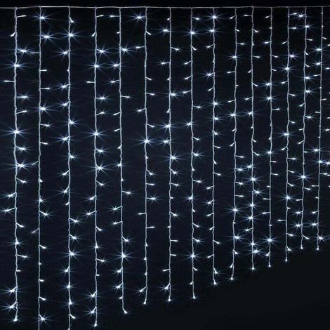 Rideau de façade lumineux 600 LED 3 m avec timer , XU,extérieur blanc froid - Feeric lights & christmas - KZQ