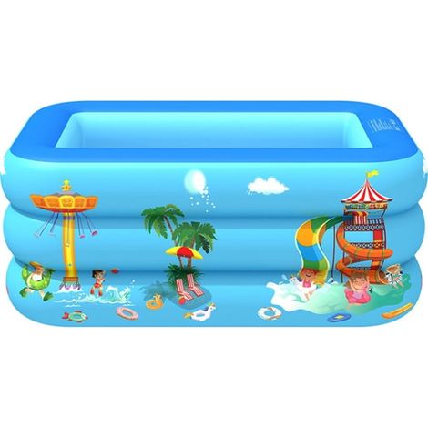 Piscine gonflable familiale, baignoire pliable pour adultes et enfants, pataugeoire portable extérieure, matériau PVC épais (1/5)