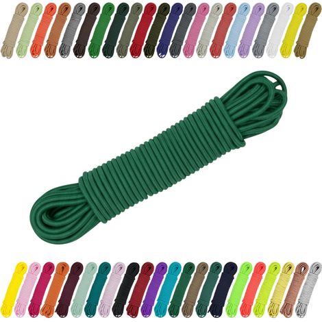 Cordon élastique en caoutchouc 2 mm, 3 mm pour couture, bricolage et extérieur – Caoutchouc rond, corde d'expansion, élastique Vert sapin, 2 mm x 5 m (1/5)