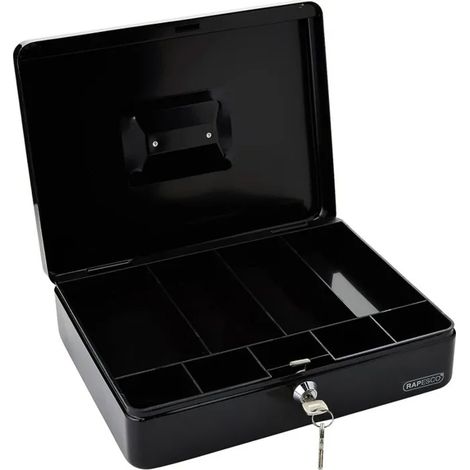 Caisse à Monnaie - - 30cm - Noire - Boîte verrouillable