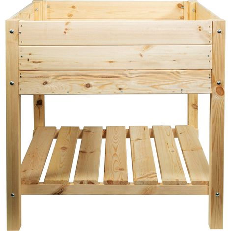 mgc24 Hochbeet Massiv XL 79x79x78cm Kiefernholz natur (1/3)