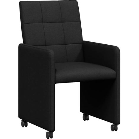 Maison Exclusive - Esszimmerstühle mit Rollen 2 pcs Schwarz 58 x