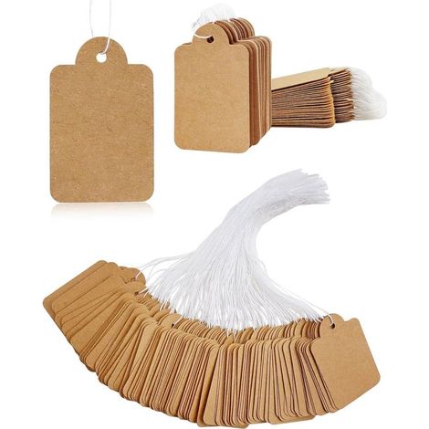 500 Stück Kraftpapier-Preisschilder mit 2,8 x 4,5 cm Linie, Blanko-Preisschilder für Kleidung zum Beschriften von Schmuck- und Bekleidungsdisplays sowie für Flohmärkte (1/5)