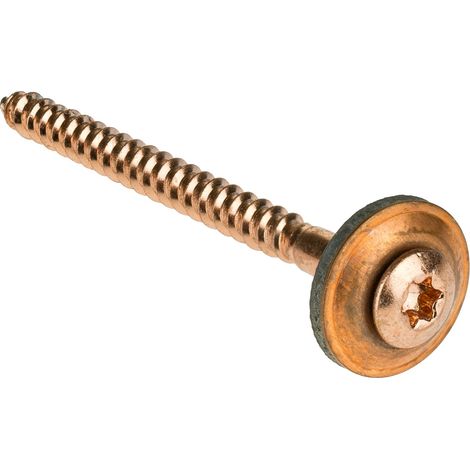 Reidl Spenglerschrauben 4,5 x 45, TORX Dichtscheibe 15 mm, 2-teilig, A2 verkupfert ISR (1/3)
