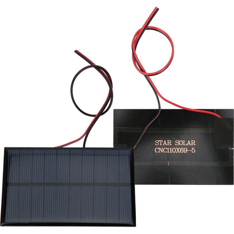 2-teiliges Mini-Solarpanel 5V 250mA mit 30cm Kabel zum Laden von Akkus (1/5)