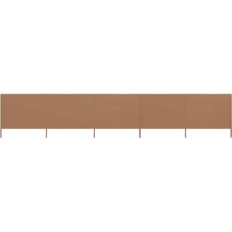 5-teiliges Windschutzgewebe 600 x 120 cm Taupe vidaXL