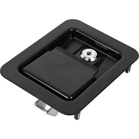 Serrure métallique pour armoire électrique avec loquet MS866, noire (1/5)
