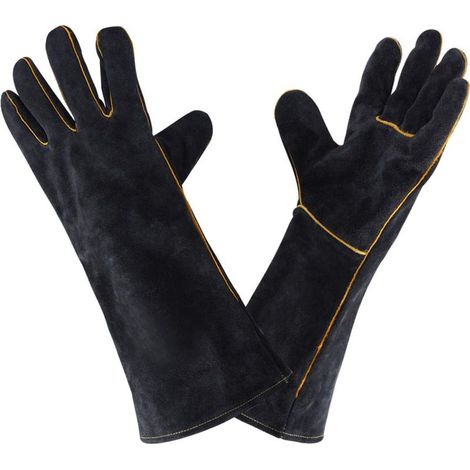 Gants de Soudeur en Cuir 932 °F,Gant de Soudage Cuisine Haute Température pour Travail BBQ Four Jardinage 40 CM (1/5)