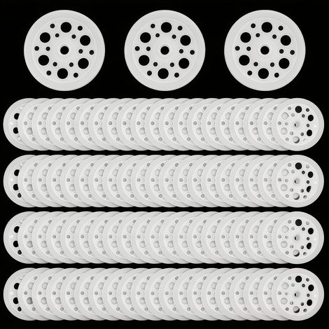 220 Pièces de Rondelles d'Isolation en Plastique, Disques en plastique, panneaux d'isolation pour panneaux en mousse, Rondelles pour Fixation et Soutien de Plaques Isolantes, 45x45mm (1/5)