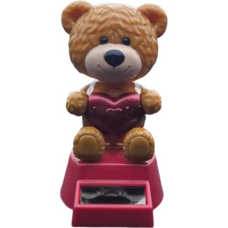 Figurine ours dansant tête oscillante solaire pour tableau de bord auto, décoration voiture bureau 11x5cm (1/5)