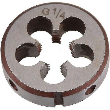 Filière ronde BSP 1/4 pour filetage machine, pour la réalisation de filetages extérieurs (1/3)
