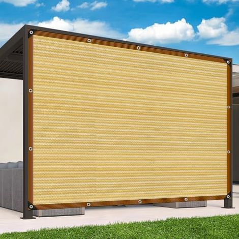 Schattennetz-90% schattiernetz mit ösen, 1.5x2m Schattierungsnetz geeignet für Pergolen,Garten,Pflanzen,Hofdächer, Gewächshausbeschattung und Camping im Freien beschattungsnetz. Beige (1/5)