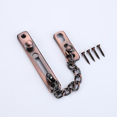 Chaîne de sécurité de porte avec cache-chaîne en acier inoxydable et ressort, protection antivol pour porte de placard, outils pour la maison