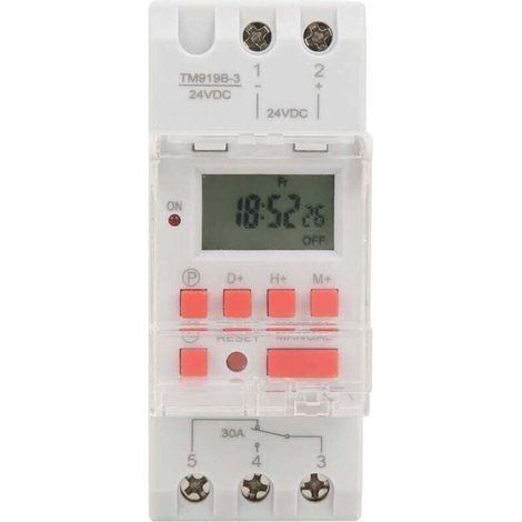 DC 24V 30A Hebdomadaire 12/24hrs Minuterie Interrupteur LCD On Off Contrôle Programmable Relais De Temps, Minuteur (1/4)