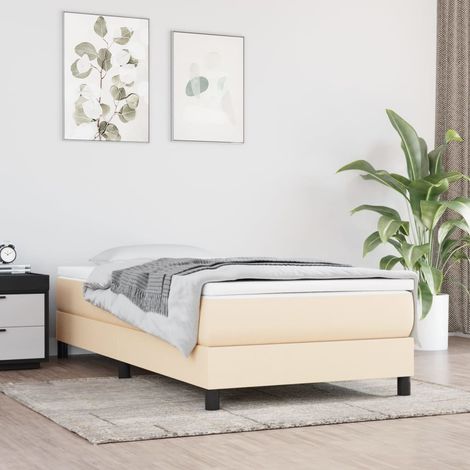 Taschenfederkernmatratze Mittel Creme 90x190x20 cm Stoff