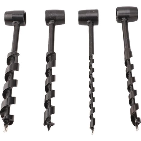 Lot de 4 mèches autotaraudeuses manuelles pour le bois, outils de perçage pour l'extérieur, le camping et la survie, 10 mm, 16 mm, 19 mm, 25 mm (1/5)