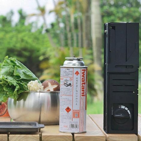Réchaud à gaz pliable pour le camping, réchaud de randonnée portable à brûleurs noirs pour l'extérieur (1/4)