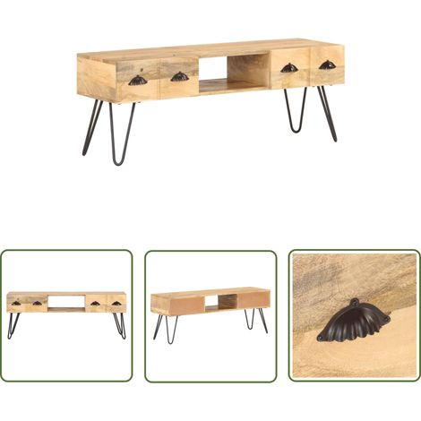Meuble TV 120x35x45 Bois solide de manguier (1/5)