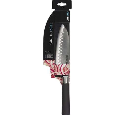 Couteau Santoku 18 cm, Couteau de Cuisine Inox Antidérapant (1/5)
