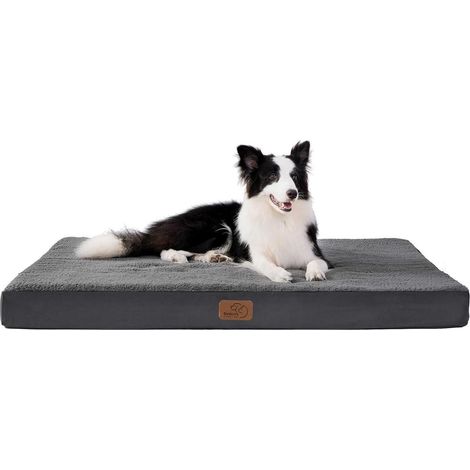 Hundebett orthopädisch waschbar große L 91 x B 69 x H 8 cm Dunkelgrau (1/5)