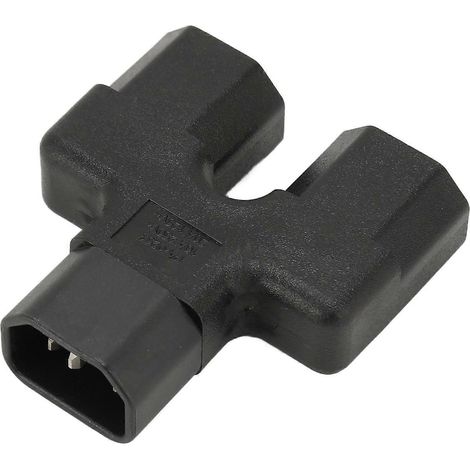 Adaptateur secteur IEC320 C14 vers double IEC320 C21, C14 mâle vers double C21 femelle, adaptateur secteur 1 entrée et 2 sorties, 125V-250V. (1/5)