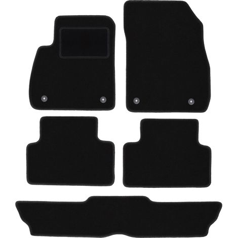 Schwarze Veloursmatten für: Opel Zafira C 7-Sitzer (2012-2019)