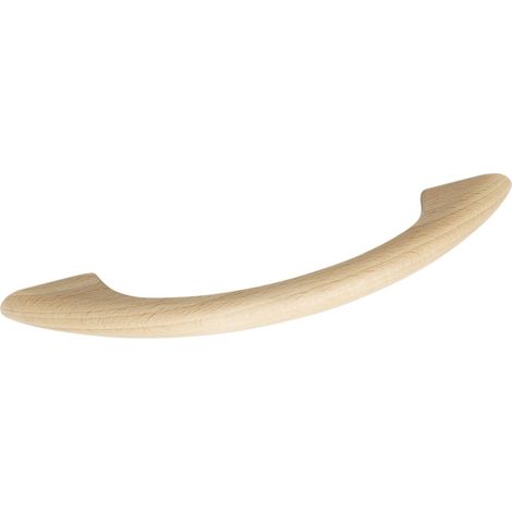 Poignée de meuble LA 128 mm - Largeur 172 mm - Poignée de meuble en bois de hêtre brut