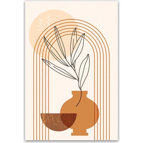 Tableau vase minimaliste terracotta