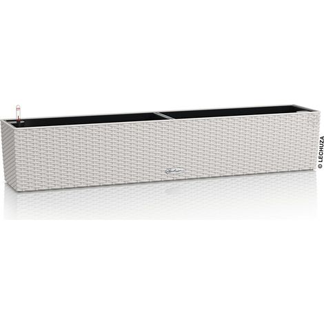 LECHUZA® Blumenkasten BALCONERA Cottage 100 Lichtgrau All-in-One (1/3)
