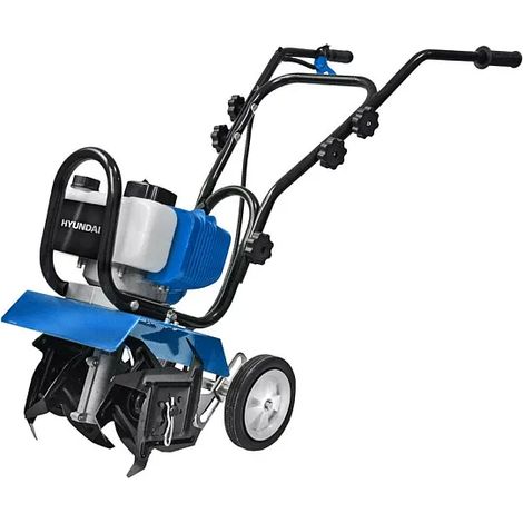 Hyundai – Motobineuse thermique 2CV 52cc – Moteur essence 2 temps – Largeur de travail 300mm – Profondeur de bêche 100/150mm