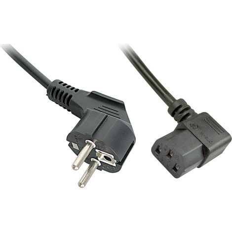 LINDY Strom Anschlusskabel [1x Schutzkontakt-Stecker - 1x Kaltgeräte-Buchse C13] 5.00 m Schwarz
