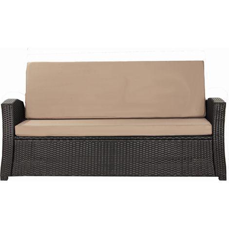Coussins de canapé meubles de jardin en résine tressée Beige, Coussins balançoire d'extérieur 150x50x50cm Coussin de banc de jardin extérieur -Slim