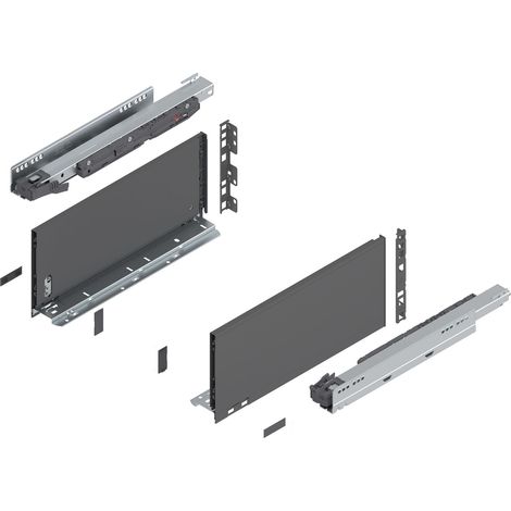 Blum Legrabox pure H C Schubladenschienen Set 1 Paar, 40kg 400mm Tip On Vollauszug, oriongrau (1/5)