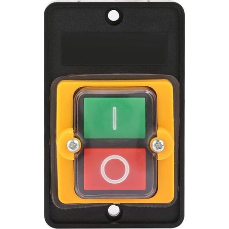 Sjlerst – Commutateur à bouton poussoir ON/OFF 220V/380V 10A – Étanche pour machines industrielles – Installation facile – Résistance à l'eau et à la poussière - AC220V (1/5)