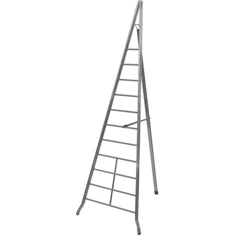 Echafaudages Stéphanois – Échelle fruitière aluminium 4m – 11 marches – Charge max 100kg – Base évasée pour stabilité – AG400 (1/4)