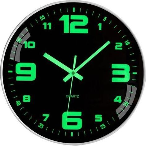 Beleuchtete Wanduhr ohne lautloses Ticken – 30 cm – Modernes Quarzwerk – Große, batteriebetriebene Wanduhr – Gut lesbar – für Schlafzimmer, Wohnzimmer, Küche, Arbeitszimmer, Büro, Schule (1/5)