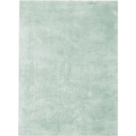 Tapis Shaggy Fait Main "Bali" Bleu 120 x 170 cm (1/4)