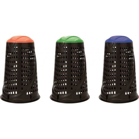 Poubelle de jardin - Vario - D 56 x H 88 cm - Noir et orange - Livraison gratuite