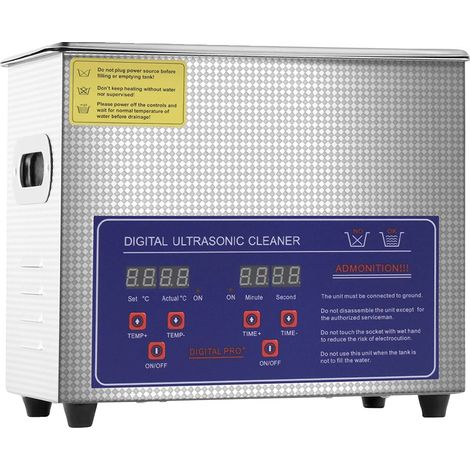 Limpiador ultrasónico, control digital, construcción de acero inoxidable, 3 litros. (1/2)